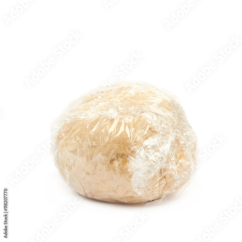Ball of raw dough isolated