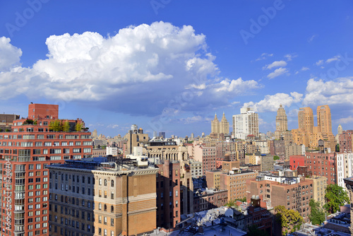 Closely packed buildings and City Skyline of Upper West Side of Manhattan, New York City photo