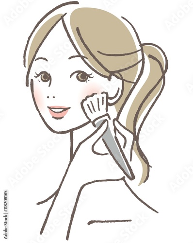 メイク　女性　チーク