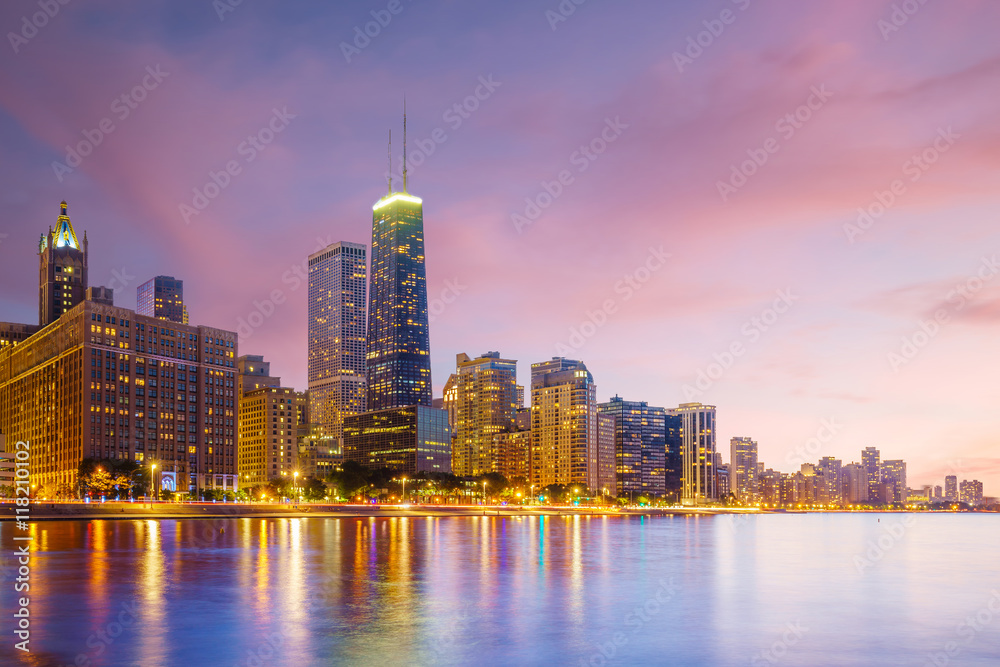 Obraz premium View of Chicago downtown skyline