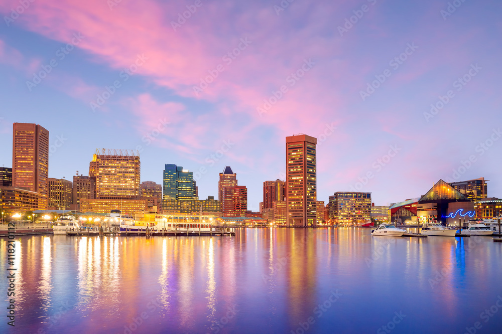 Inner Harbor area in downtown Baltimore