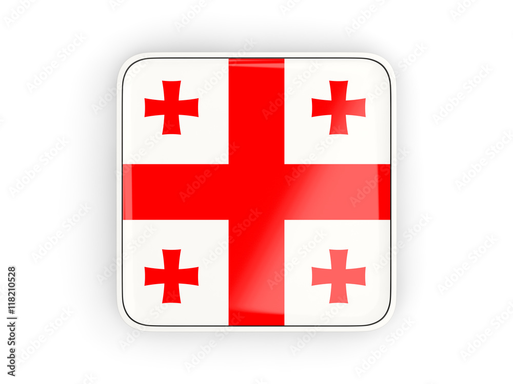 Obraz premium Flag of georgia, square icon