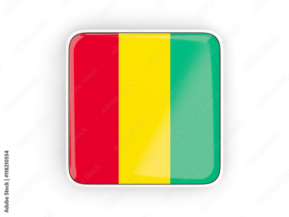 Fototapeta premium Flag of guinea, square icon
