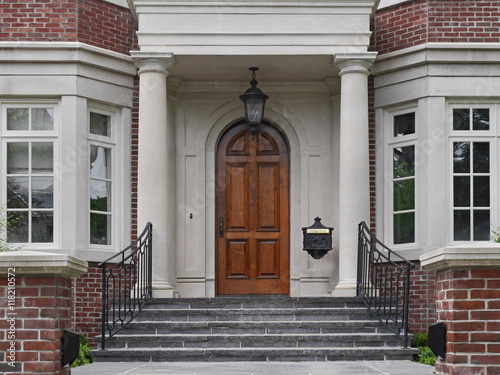 house front steps with portico entrance © Spiroview Inc.