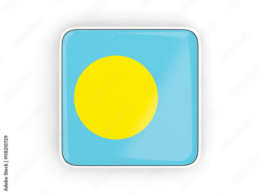 Flag of palau, square icon Flag of palau, square icon