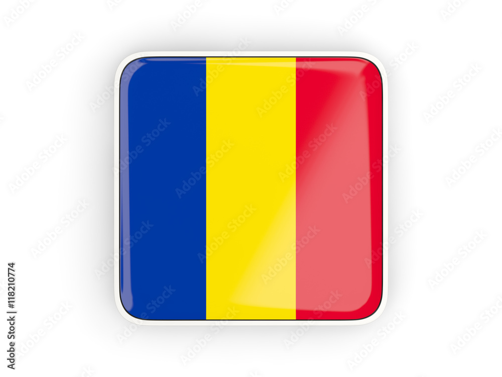 Fototapeta premium Flag of romania, square icon