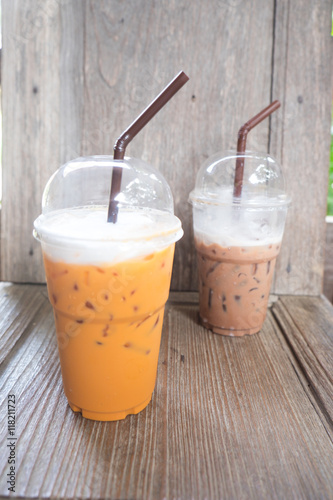 Thai ice tea milk and ice coffee