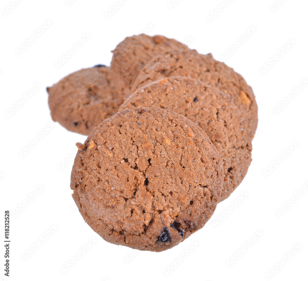 Chocolate chips cookies isolated on white Chocolate chips cookies isolated on white