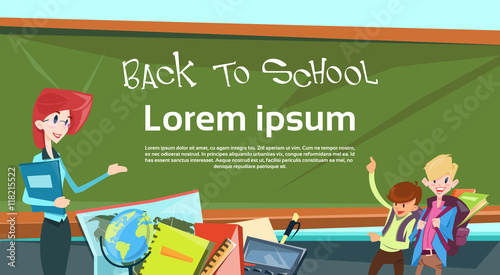 Teacher With Pupils In Class Back To School Education Banner