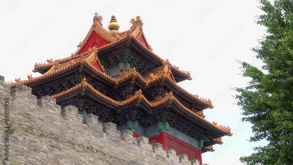 Corner Tower in Imperial Palace in Beijing, China Corner Tower in Imperial Palace in Beijing, China