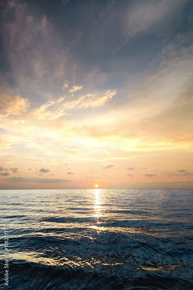 Fototapeta premium Sunrise slow water / Bright summer sunrise Photo Ukraine