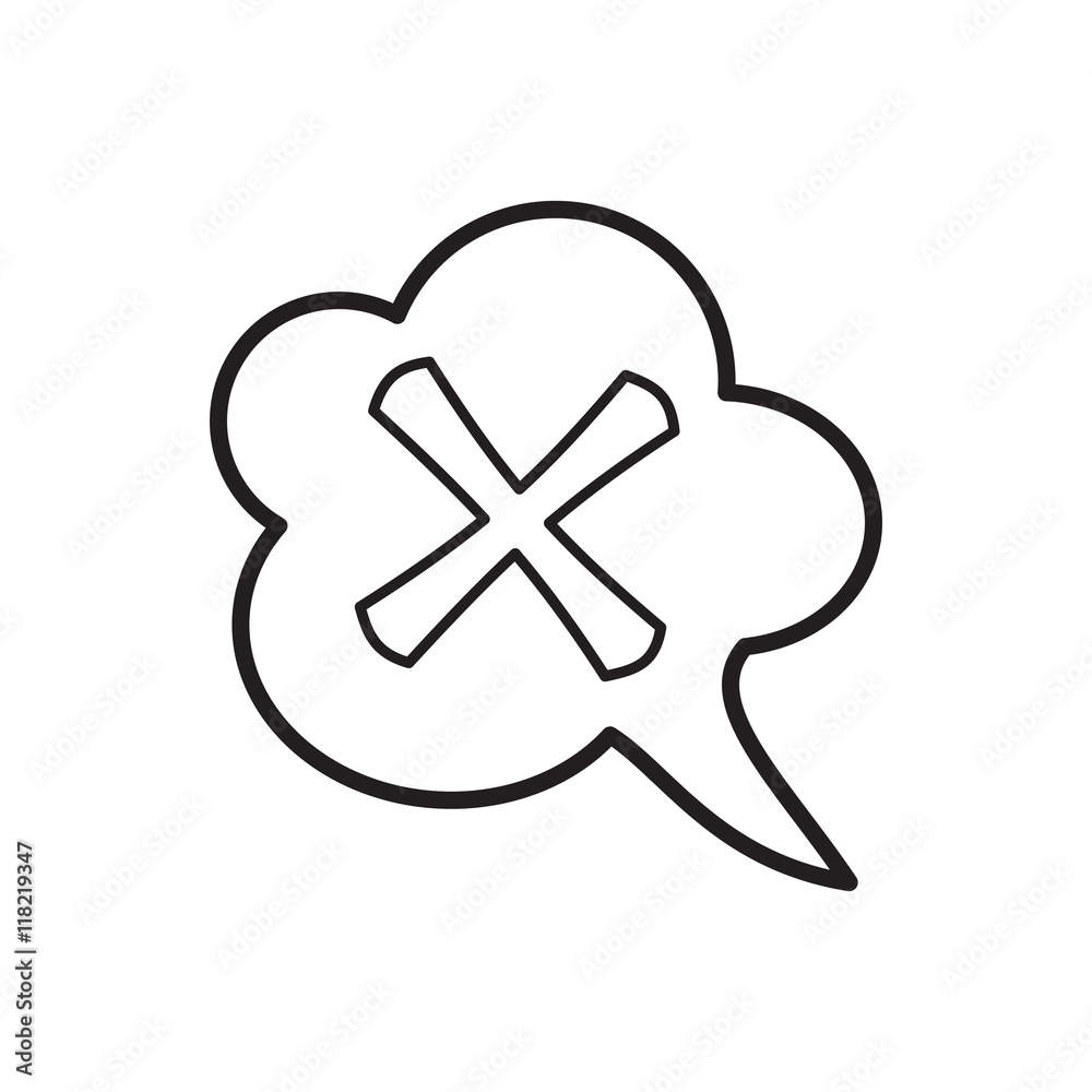 Cross in cloud icon in outline style isolated on white background. Click and choice symbol Cross in cloud icon in outline style isolated on white background. Click and choice symbol