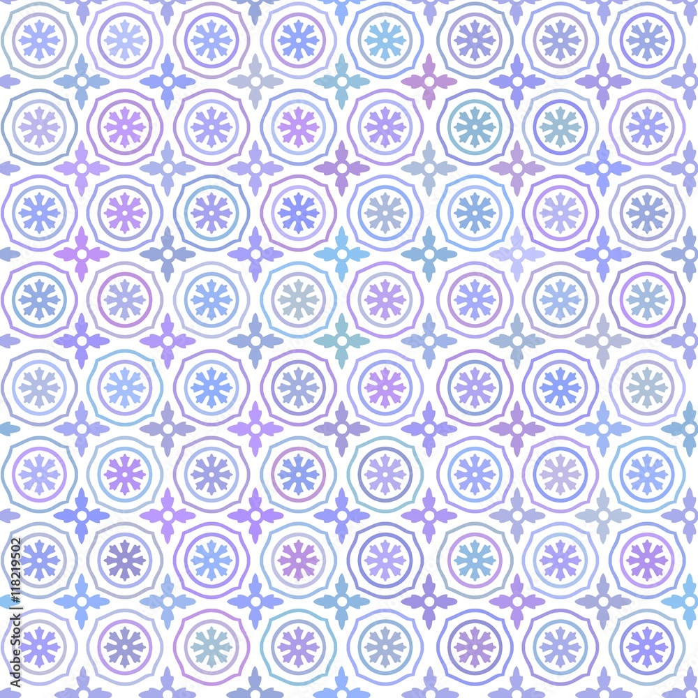 Seamless vector pattern in Spanish style, in hues of blue Seamless vector pattern in Spanish style, in hues of blue