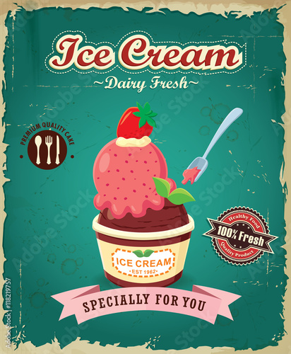 Vintage Ice Cream poster design