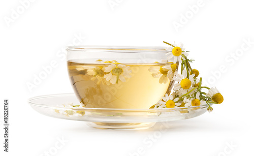 Cup of medicinal chamomile tea