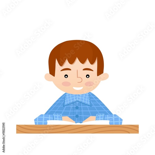 Student sitting at her desk read book.