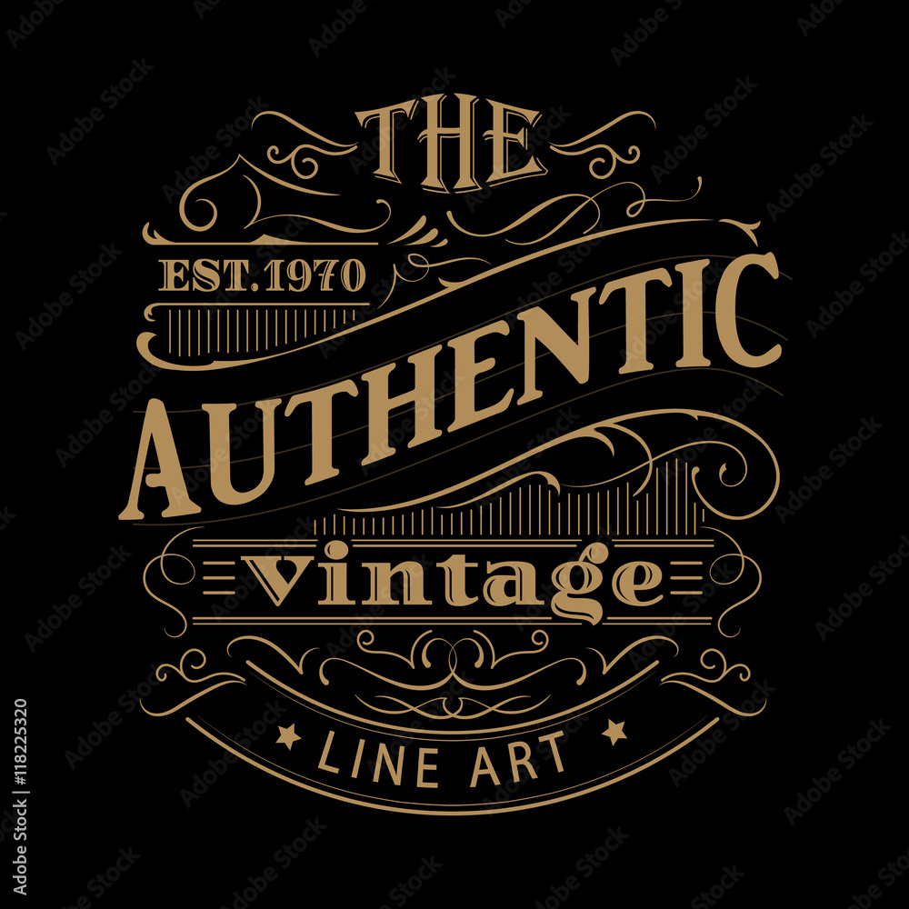 Plakat Vintage etykieta western wyciągnąć rękę starodawny rama typografii wektor
