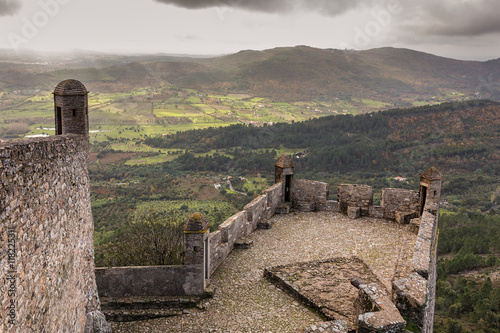 Landscape from the medieval walls in the historic village of Marvao. Portugal. photo