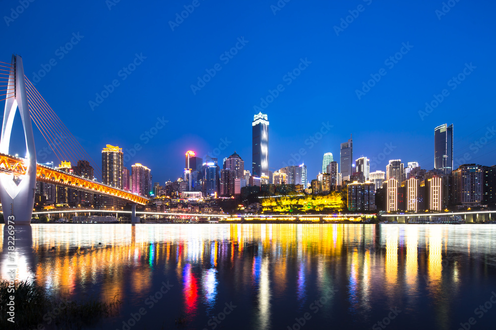 Fototapeta premium cityscape and skyline of chongqing at night