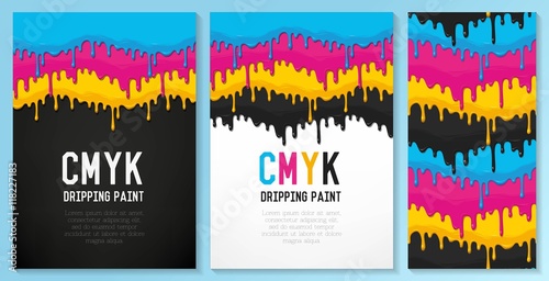Cards with dripping paint