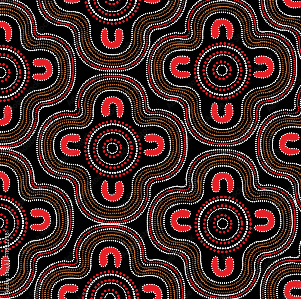 Aboriginal art vector background Stock Vector | Adobe Stock