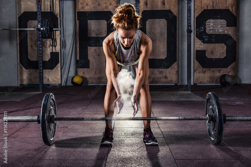 Girl getting ready for training
