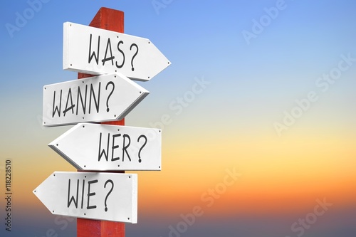 Was, wann, wer, wie - german concept © PX Media