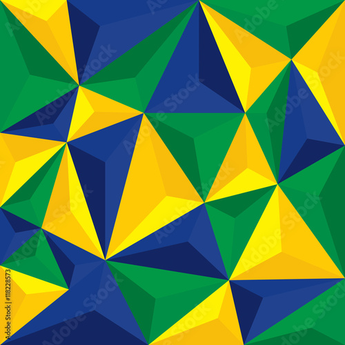  Geometric background in Brazil flag concept - Vector