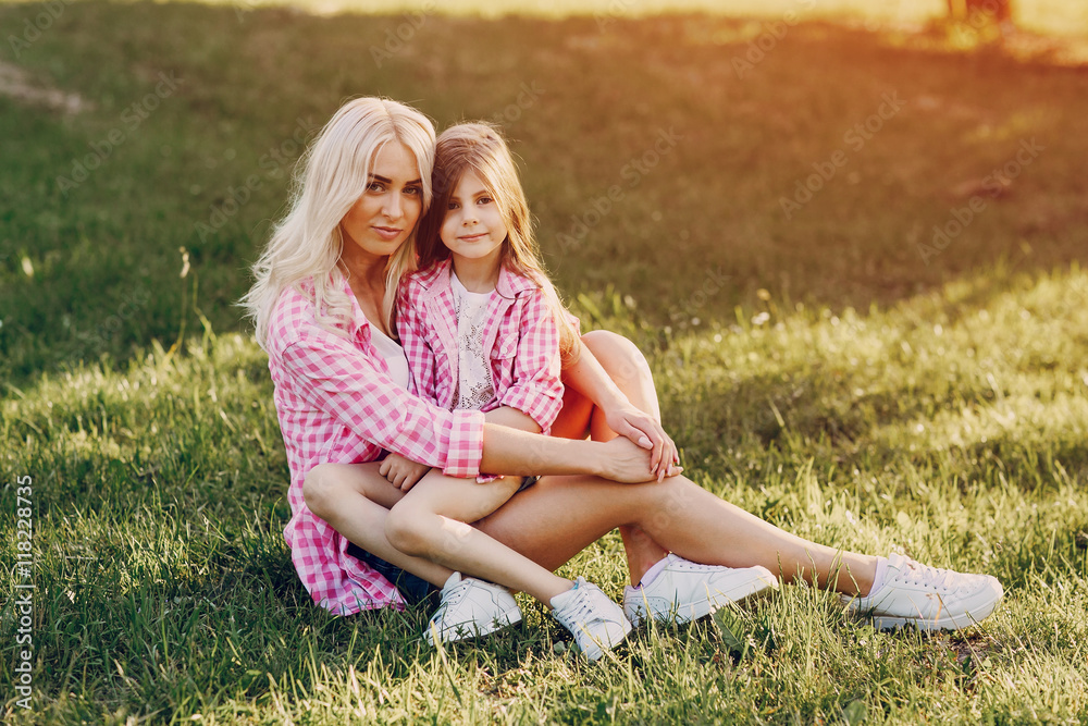 Fototapeta premium young family mother and daughter