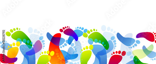 impronte piedi, arte, colori, creatività,fantasia
