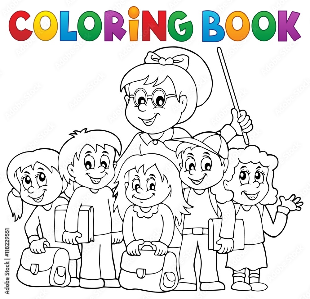 Coloring book school class theme 1 Coloring book school class theme 1