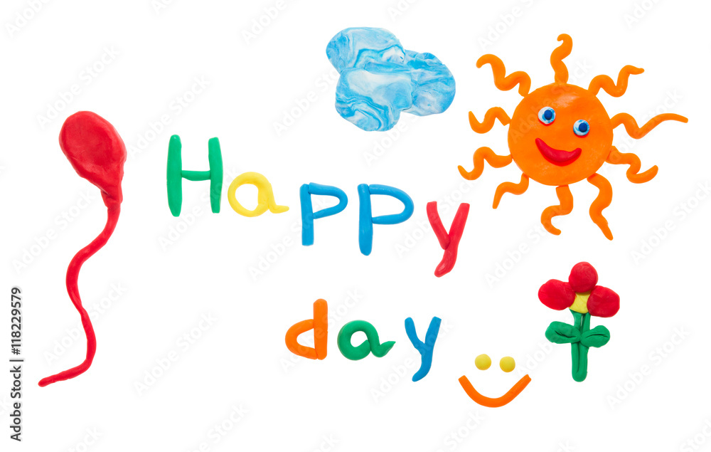 Happy day. It is made of plasticine. Happy day. It is made of plasticine.