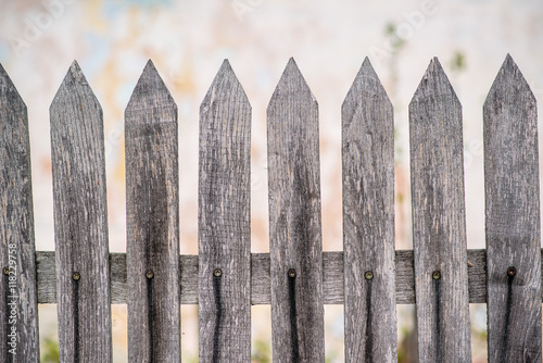 old grey wooden fence on the wall
