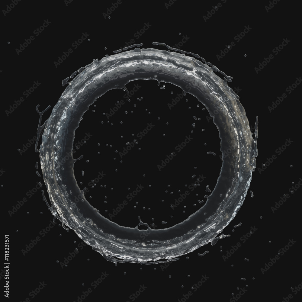 water splash radial Isolated 3d