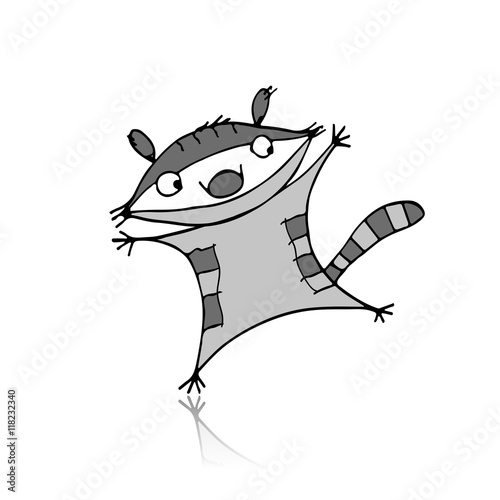 Funny raccoon for your design