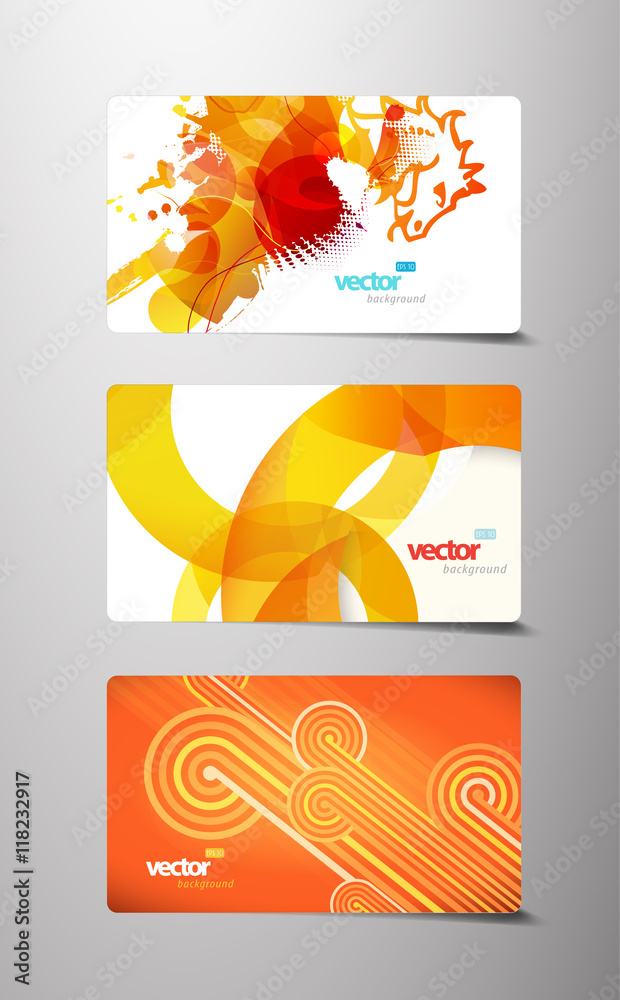 Naklejka premium Set of abstract colorful gift cards.