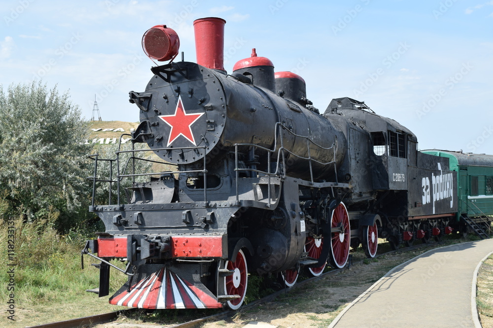 The old steam locomotive in open air museum The old steam locomotive in open air museum