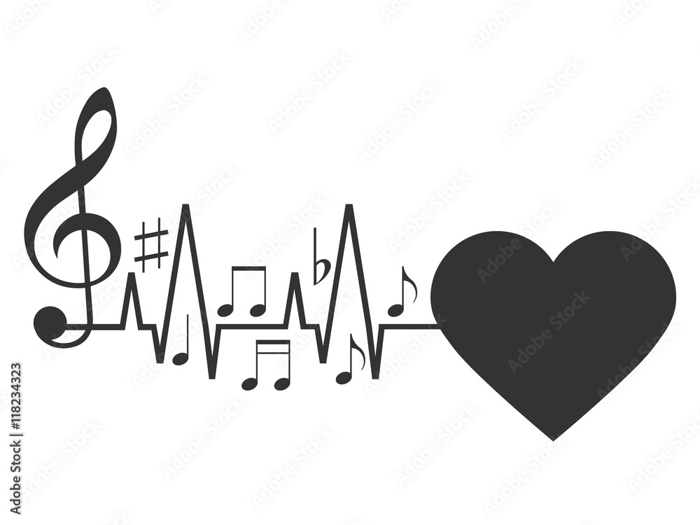 Fototapeta premium Heart music