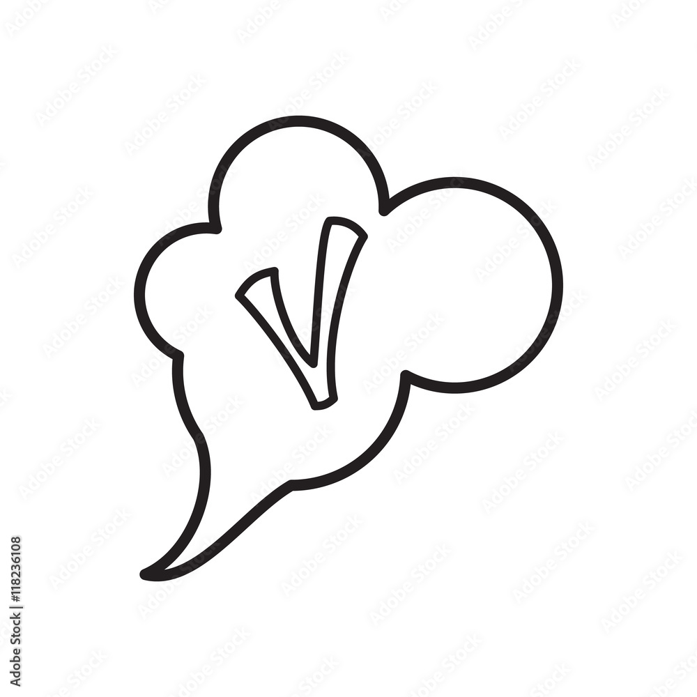Checkmark in cloud icon in outline style isolated on white background. Click and choice symbol Checkmark in cloud icon in outline style isolated on white background. Click and choice symbol