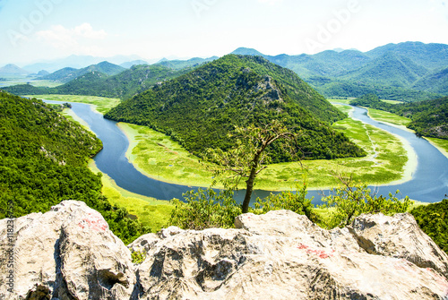 Aerial view of Crnojevic river, Montenegro photo