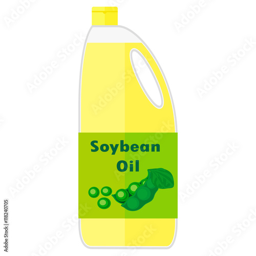 Illustration of a bottle with soybean oil