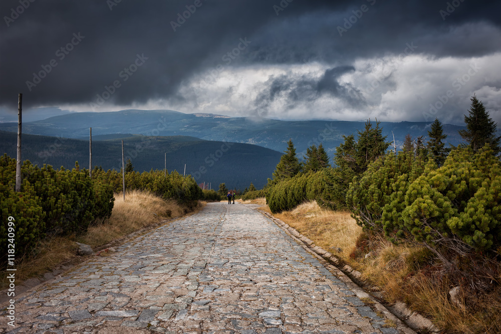 Stone Paved Road in the Mountains