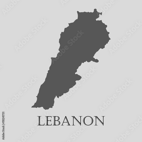 Fotografie, Obraz Gray Lebanon map - vector illustration