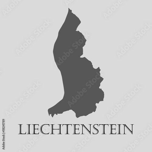 Gray Liechtenstein map - vector illustration