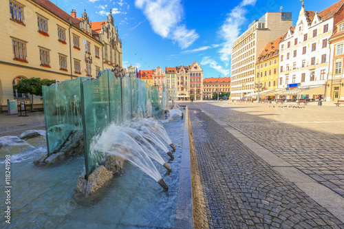 Wrocław, fontanna na rynku