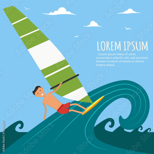 Male Surfer Riding on Waves in the Sea