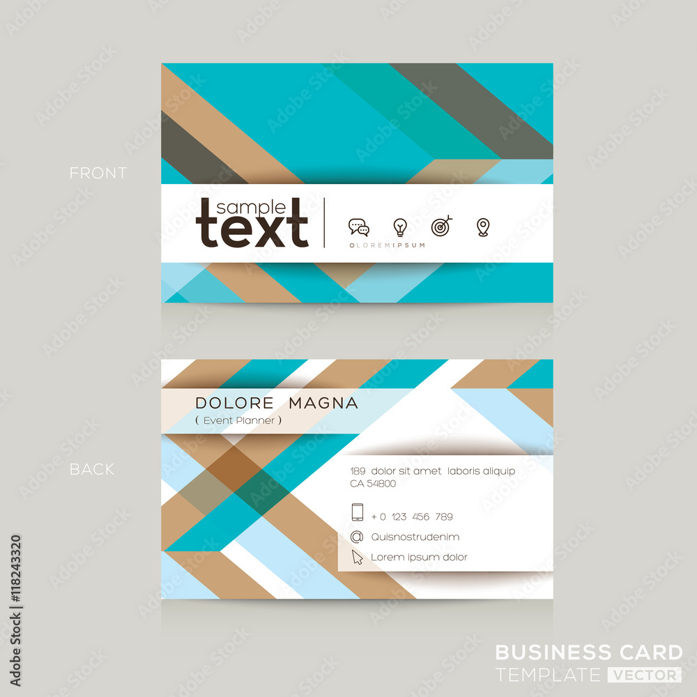 Fototapeta premium Business cards Template with abstract colorful banding shape background