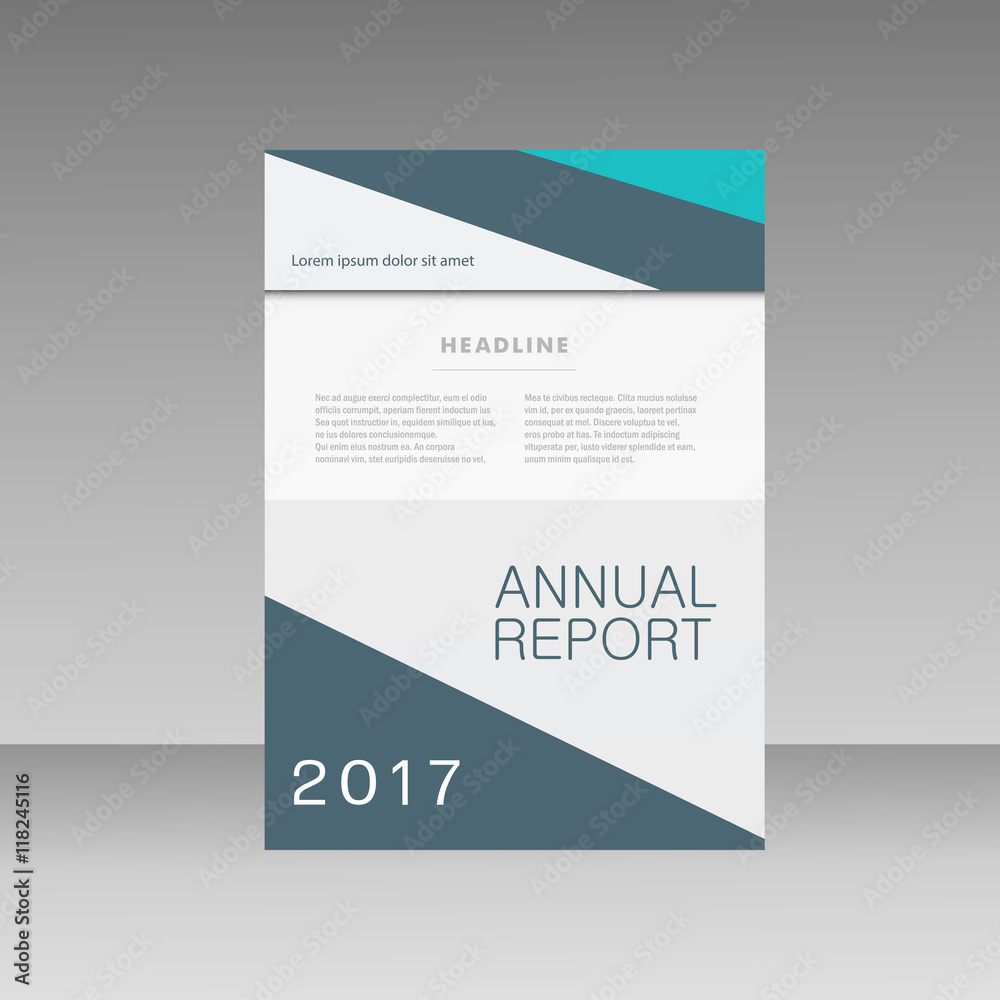 Annual report business brochure template. Cover book presentation in abstract design
