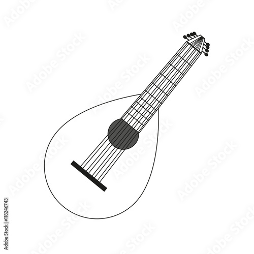 lute contour black white photo