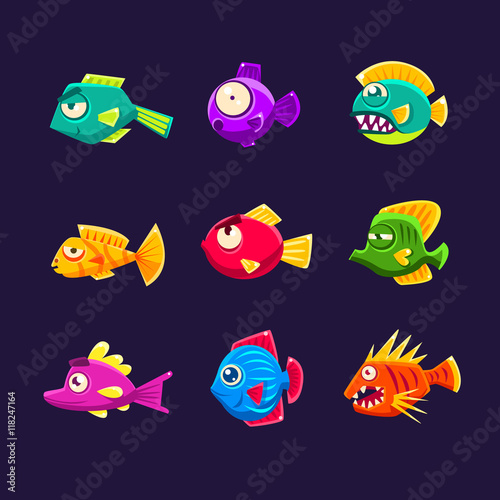 Colorful Tropical Fish Set